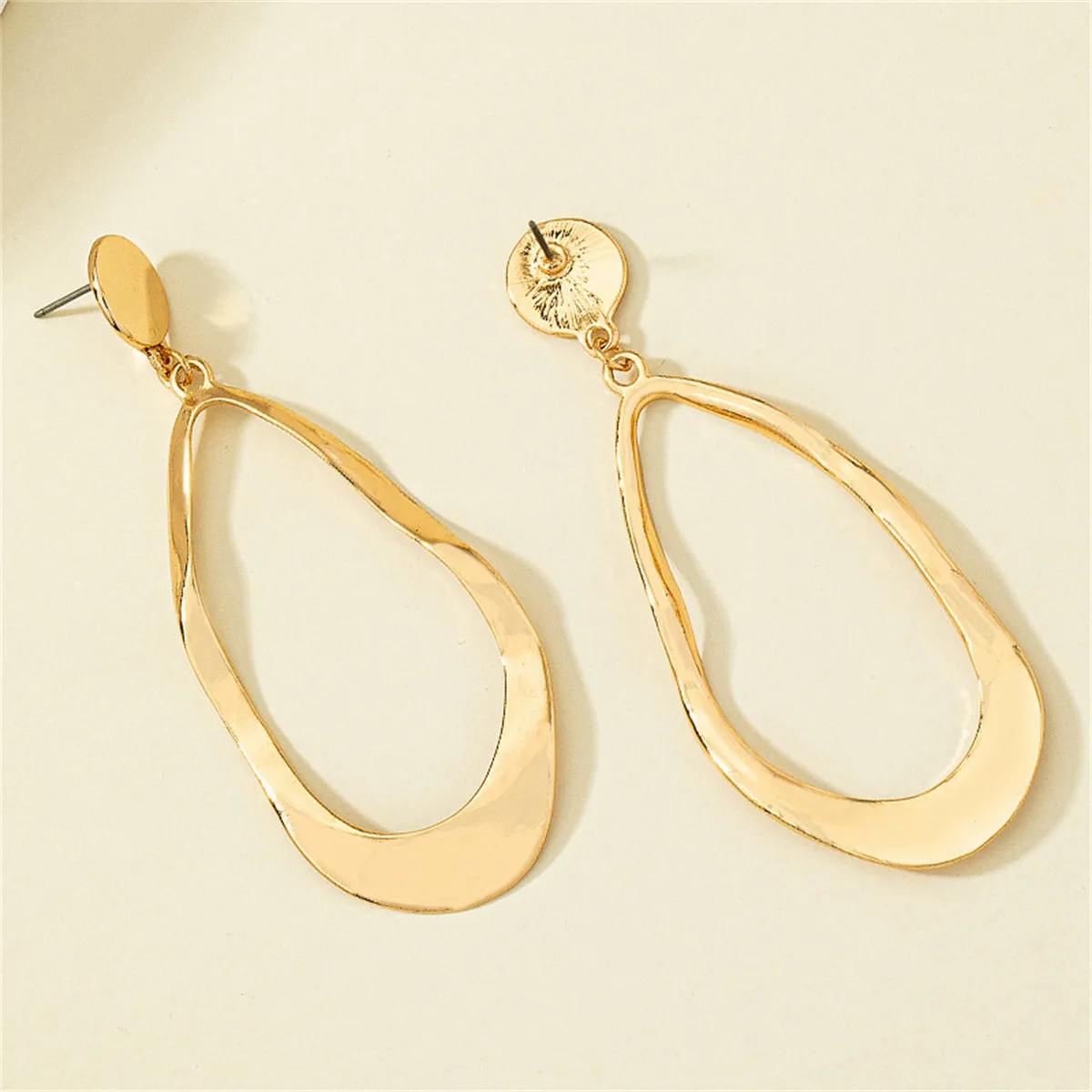 18K Gold-Plated Twisted Open Drop Earrings