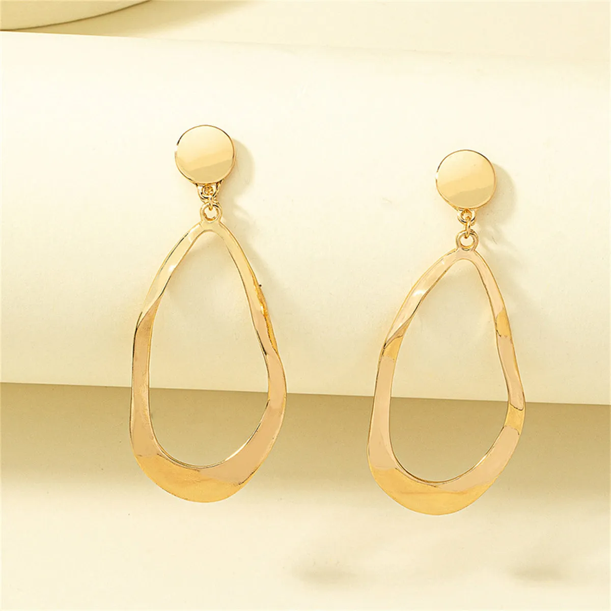 18K Gold-Plated Twisted Open Drop Earrings