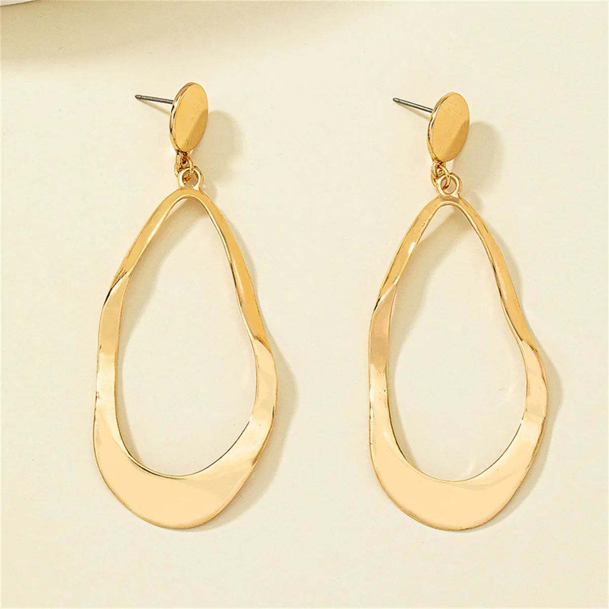 18K Gold-Plated Twisted Open Drop Earrings