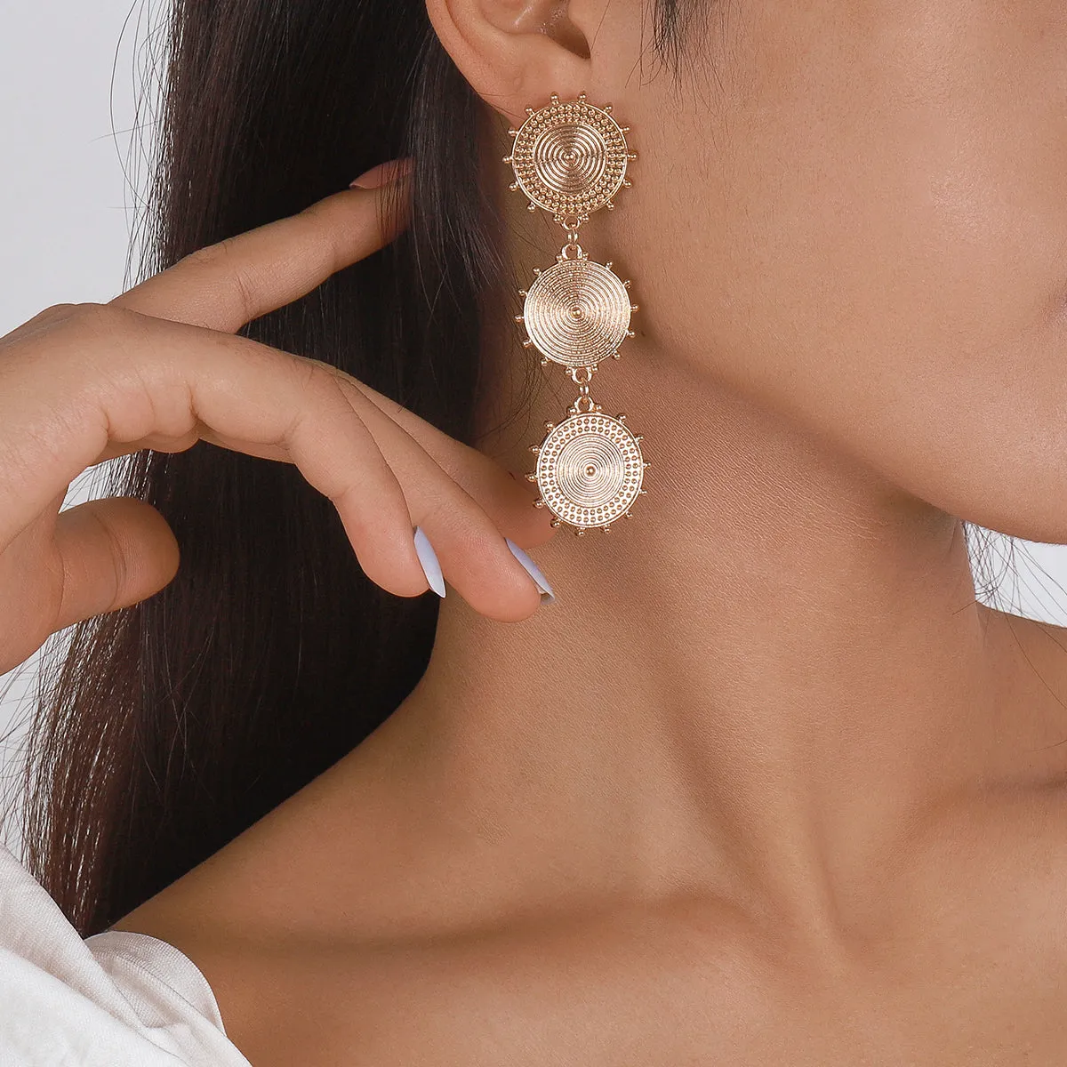 18K Gold-Plated Vortex Drop Earrings