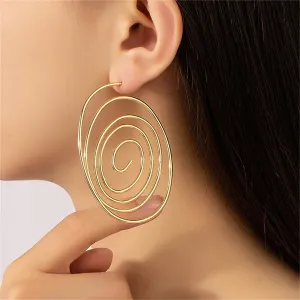 18K Gold-Plated Vortex Hoop Earrings
