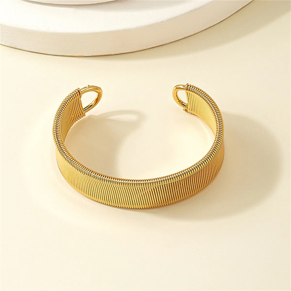 18K Gold-Plated Watch Belt Cuff Bracelet