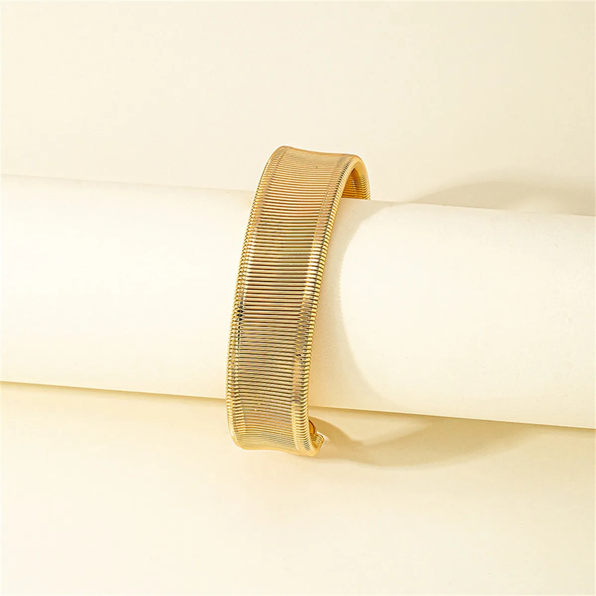 18K Gold-Plated Watch Belt Cuff Bracelet