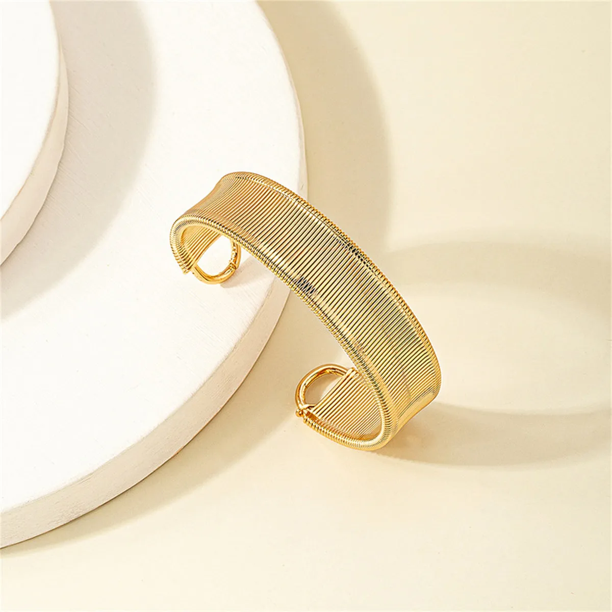 18K Gold-Plated Watch Belt Cuff Bracelet