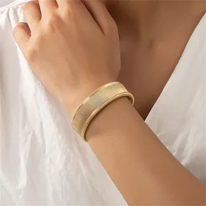 18K Gold-Plated Watch Belt Cuff Bracelet