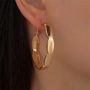 18K Gold-Plated Wave Hoop Earrings