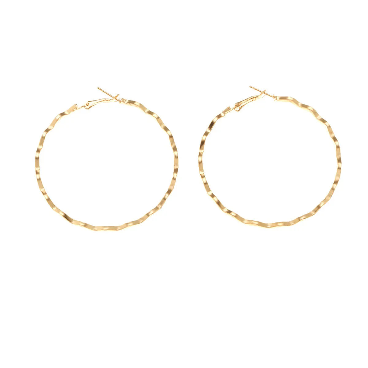 18K Gold-Plated Wavy Hoop Earrings