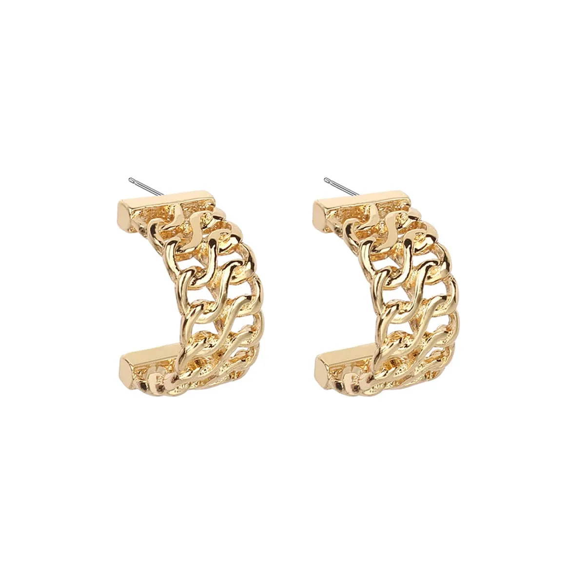 18K Gold-Plated Weaving Huggie Earrings
