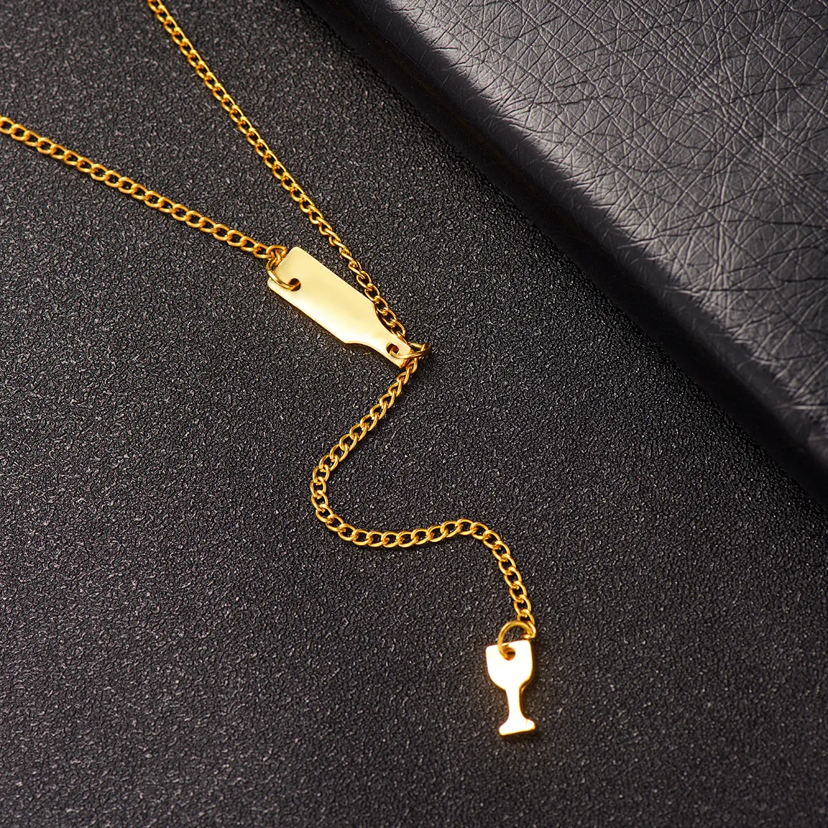 18K Gold-Plated Wine Lariat Necklace