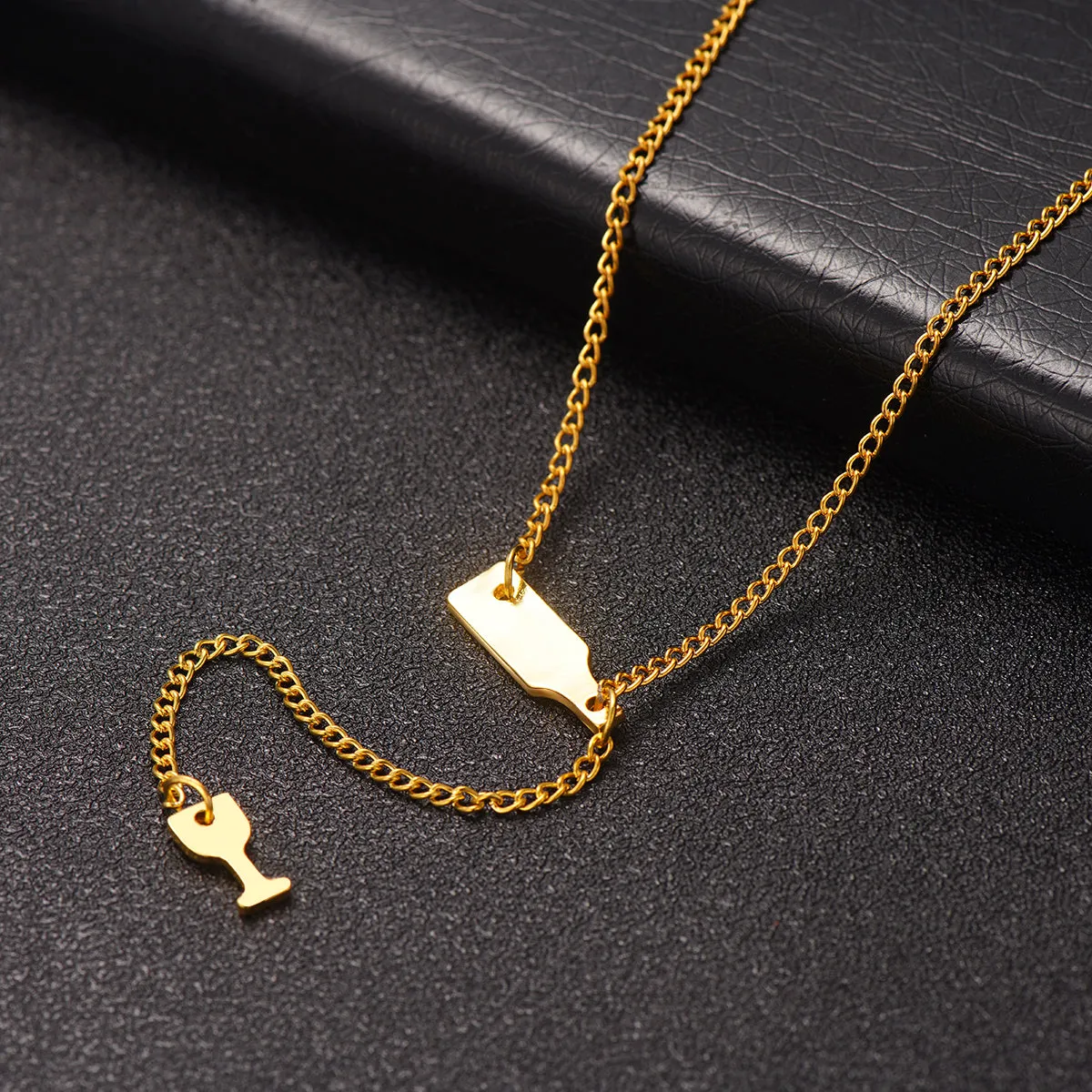 18K Gold-Plated Wine Lariat Necklace