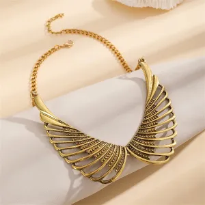 18K Gold-Plated Wing Bib Necklace