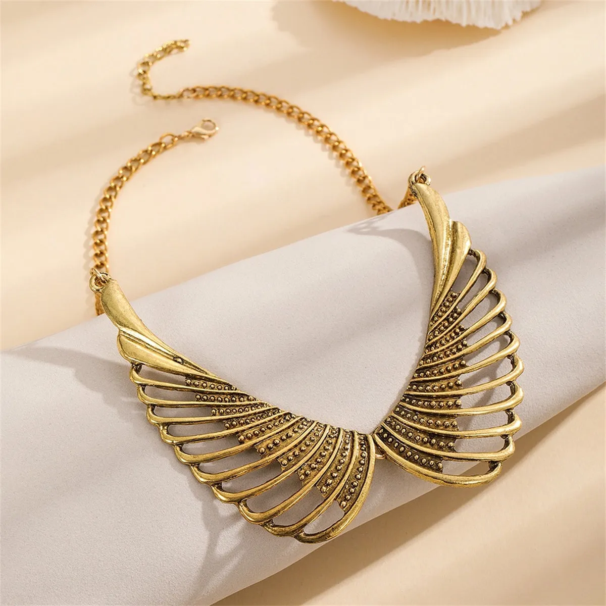 18K Gold-Plated Wing Bib Necklace
