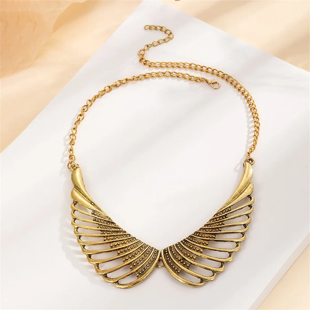 18K Gold-Plated Wing Bib Necklace
