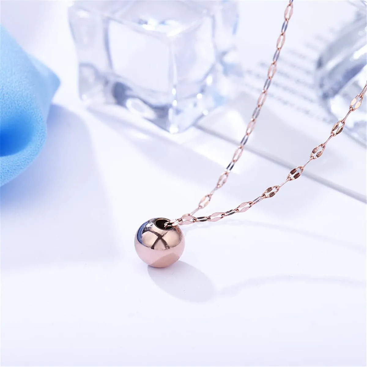 18K Rose Gold-Plated Ball Pendant Necklace