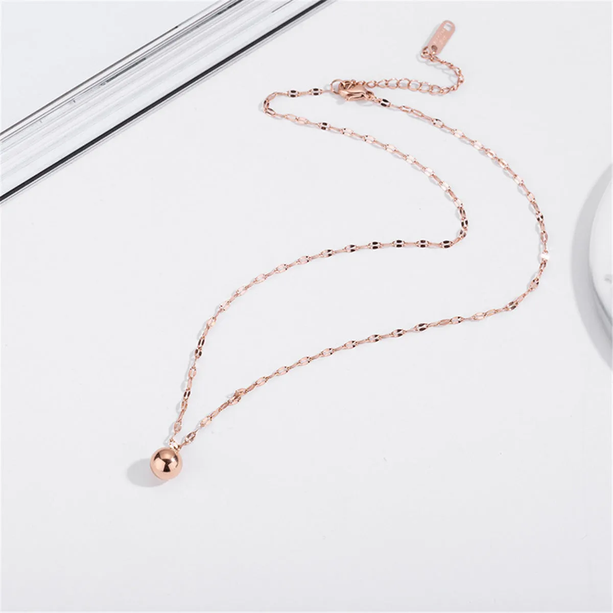 18K Rose Gold-Plated Ball Pendant Necklace