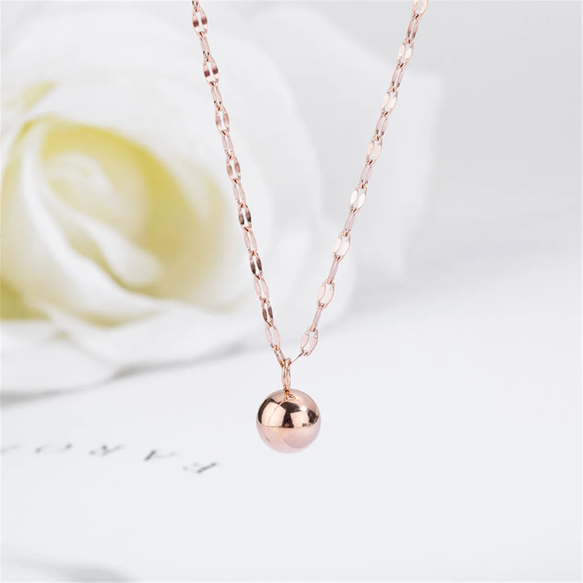 18K Rose Gold-Plated Ball Pendant Necklace