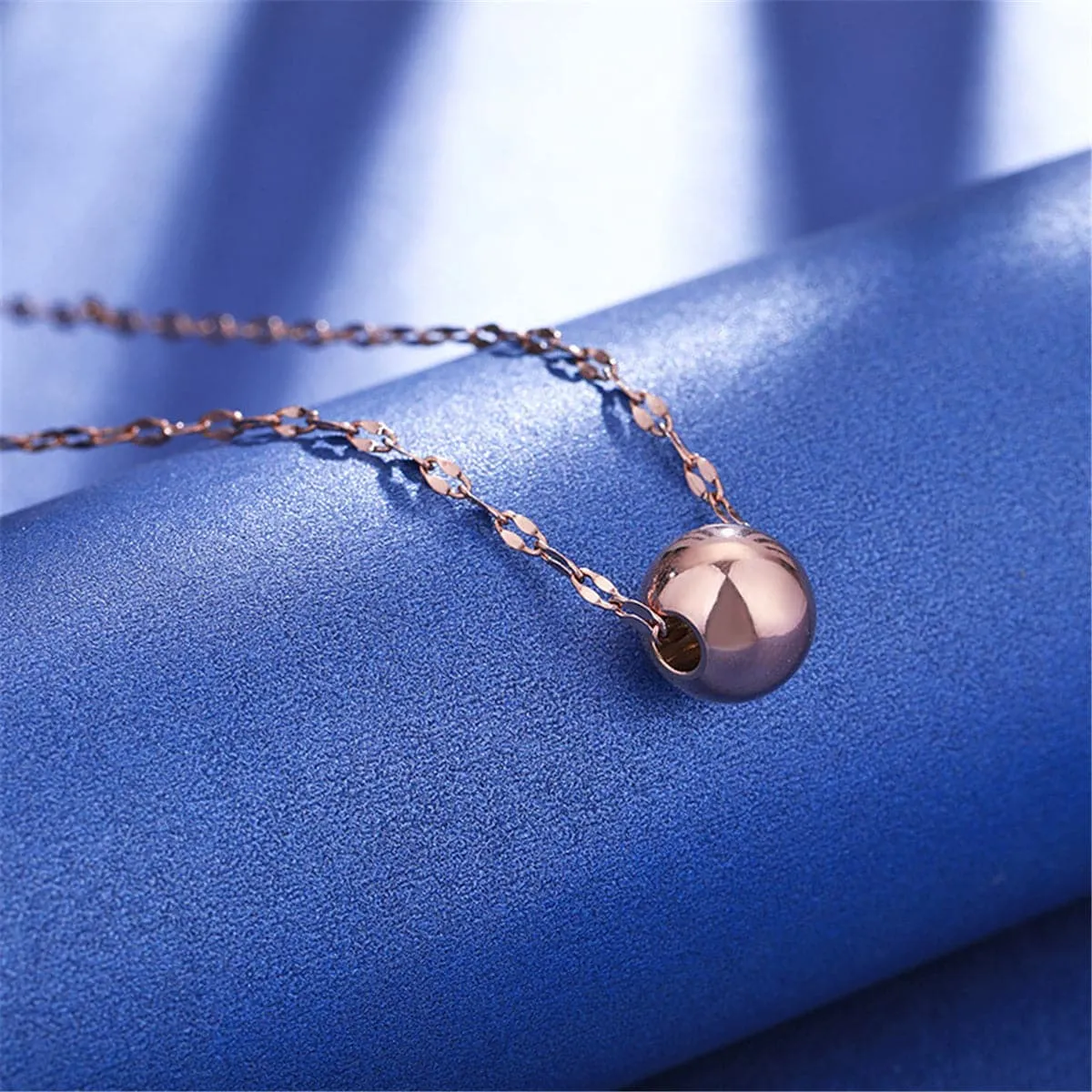 18K Rose Gold-Plated Ball Pendant Necklace
