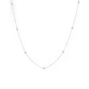 18K Rose Gold-Plated Bead Station Necklace