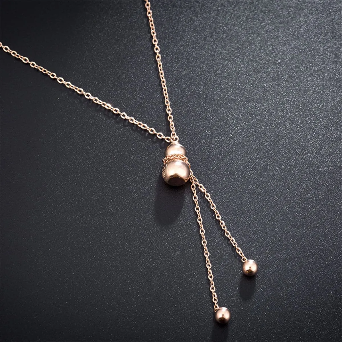 18K Rose Gold-Plated Calabash & Bead Pendant Necklace