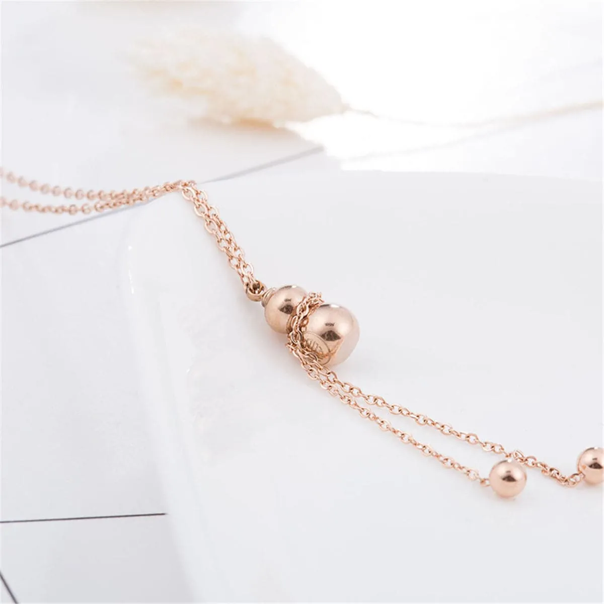 18K Rose Gold-Plated Calabash & Bead Pendant Necklace