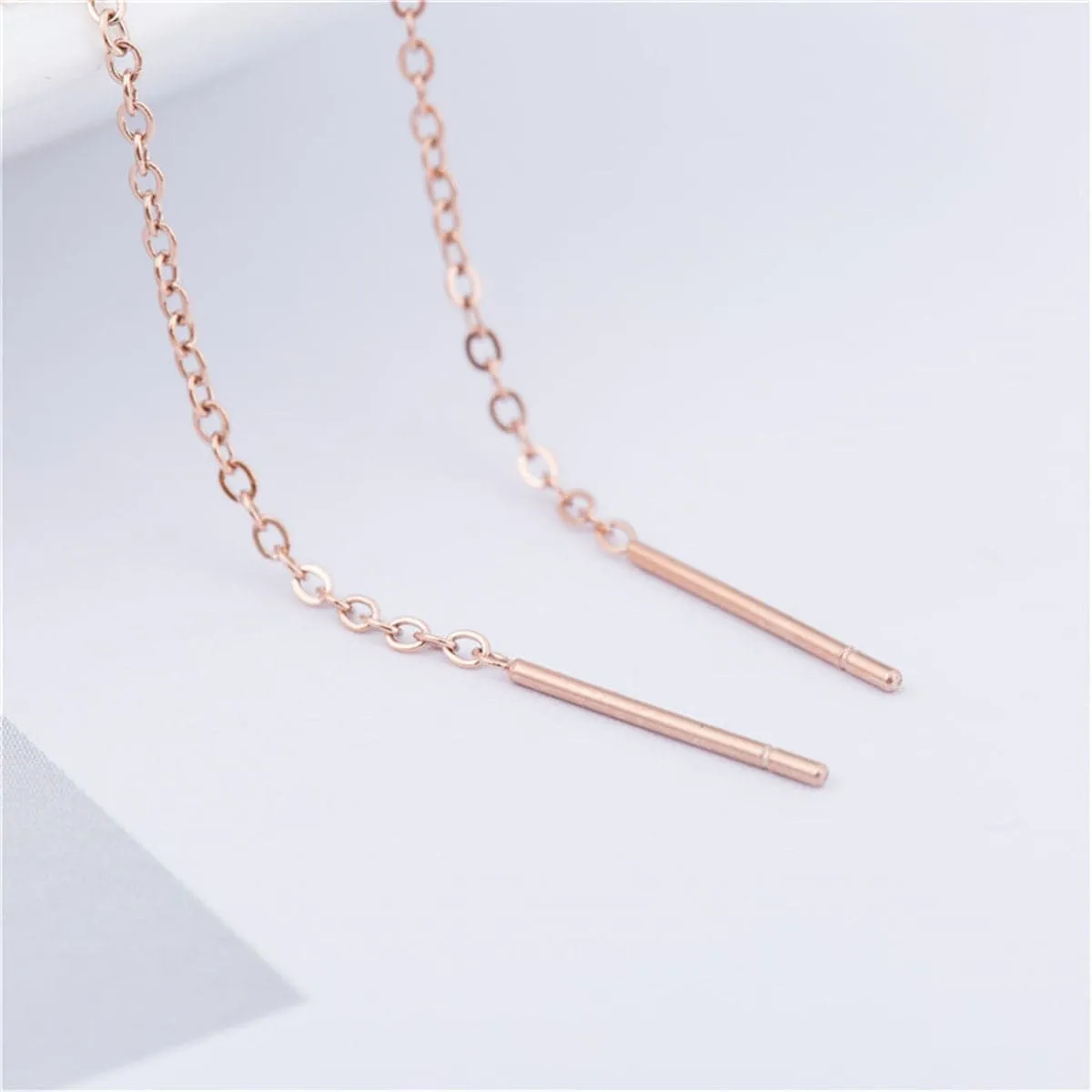 18K Rose Gold-Plated 'Can'T Live Without' Hoop Threader Earrings