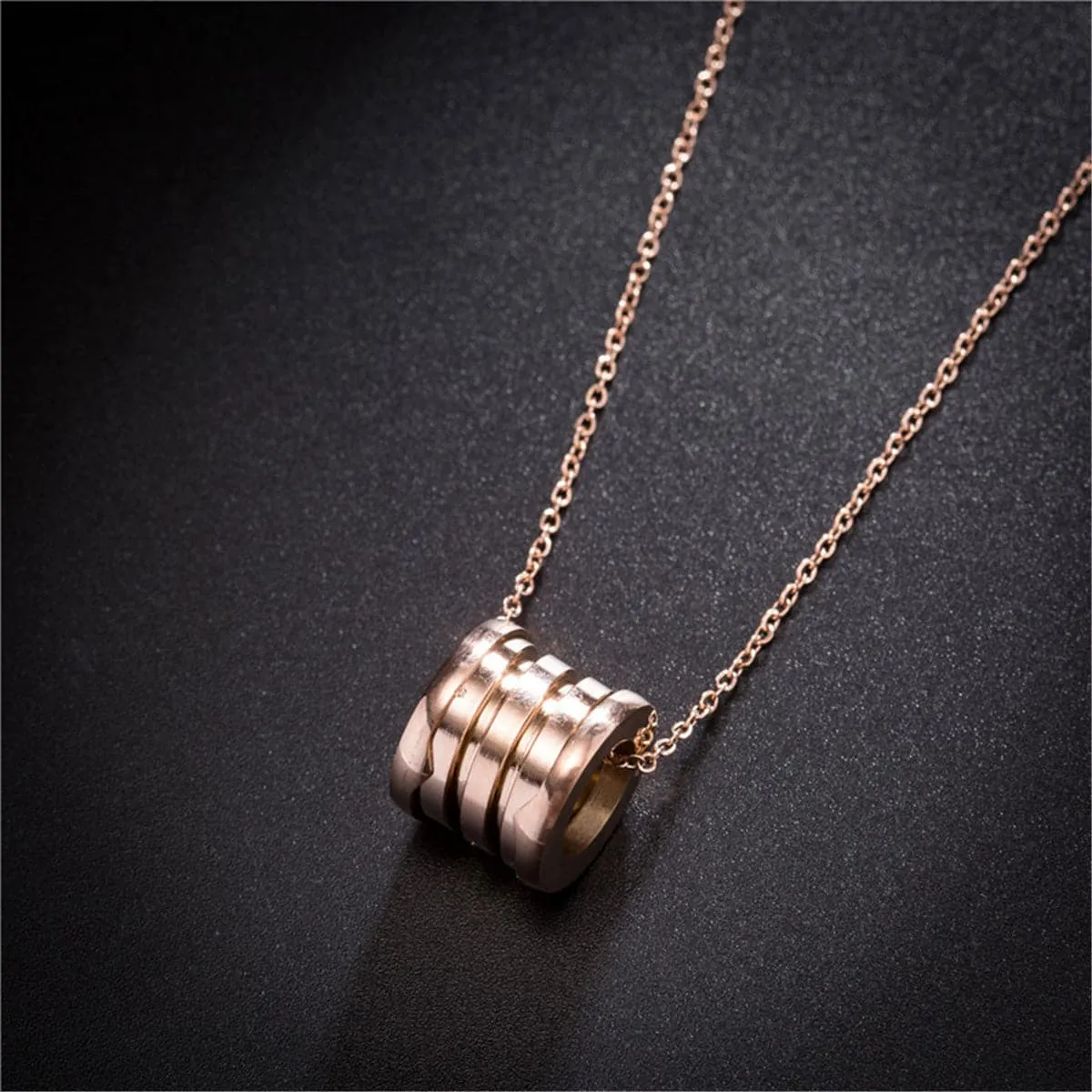 18K Rose Gold-Plated Coil Pendant Necklace