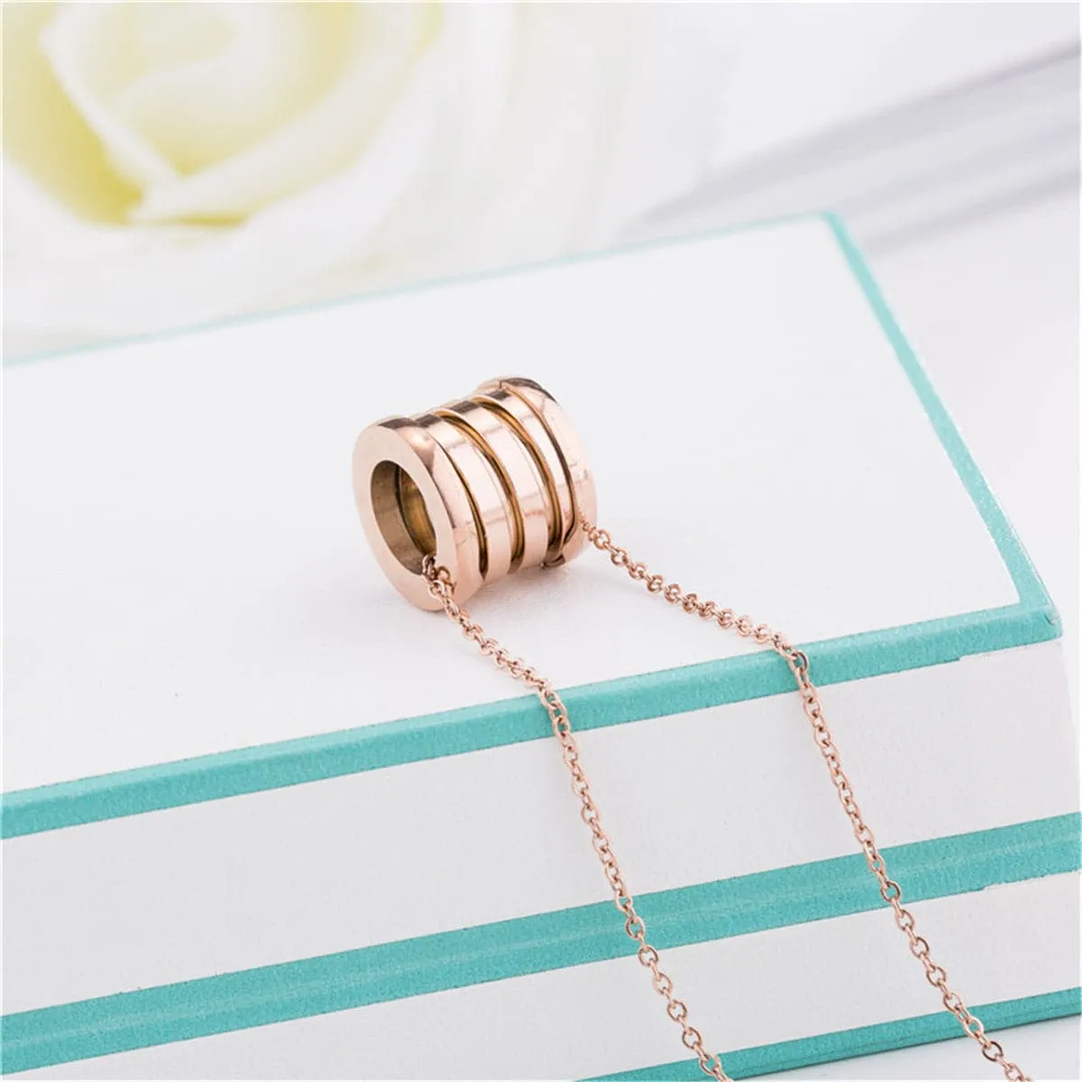 18K Rose Gold-Plated Coil Pendant Necklace