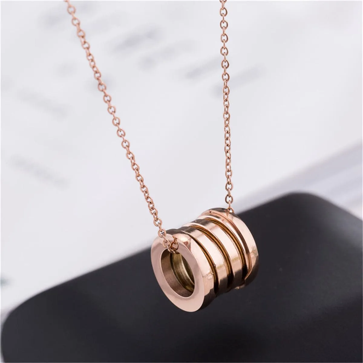 18K Rose Gold-Plated Coil Pendant Necklace