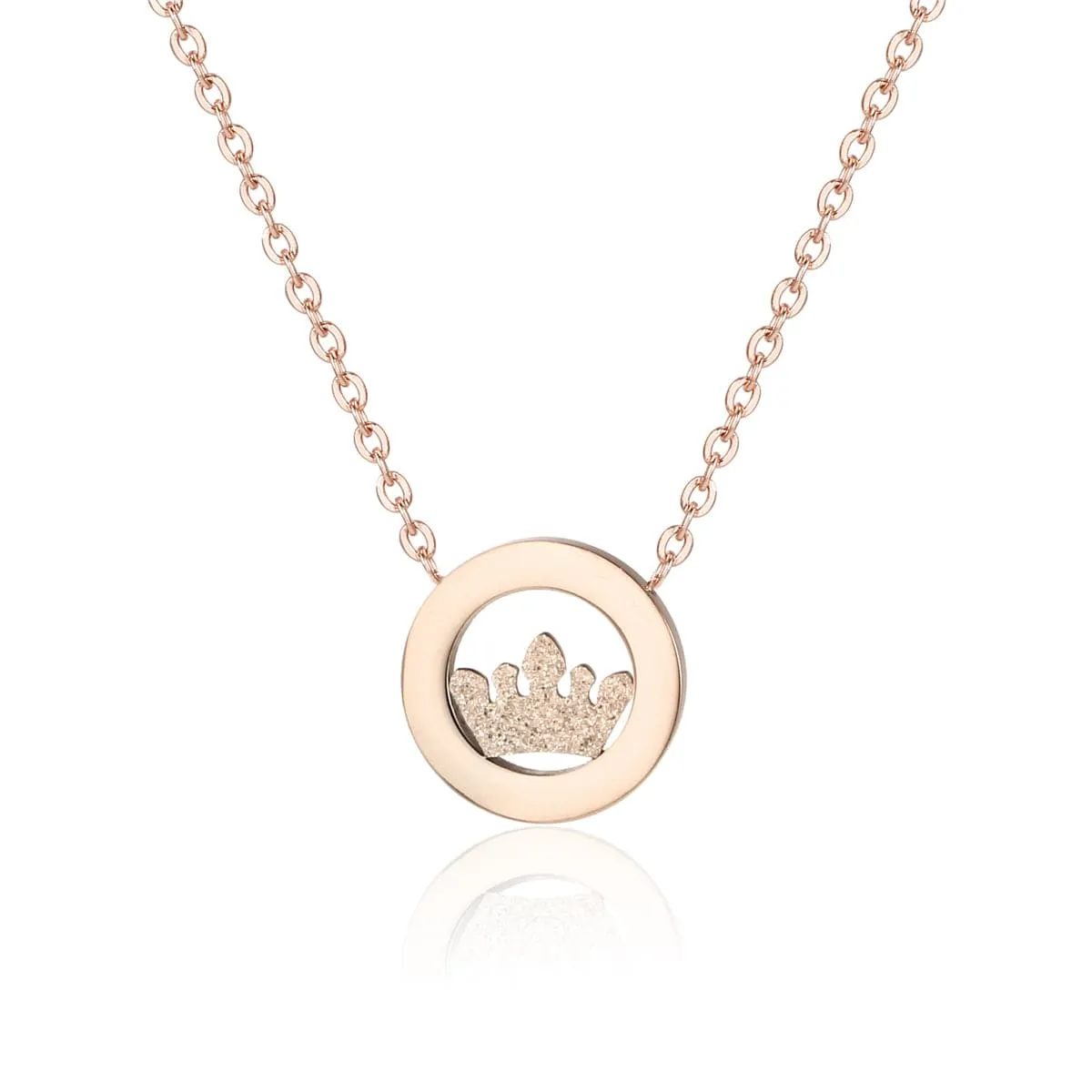 18K Rose Gold-Plated Crown Pendant Necklace