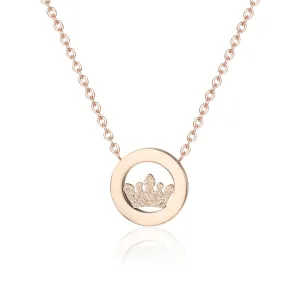 18K Rose Gold-Plated Crown Pendant Necklace