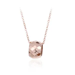 18K Rose Gold-Plated Cut Ball Pendant Necklace