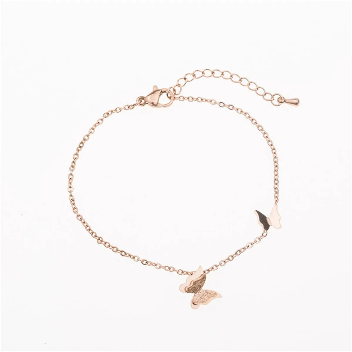 18K Rose Gold-Plated Double Butterfly Bracelet