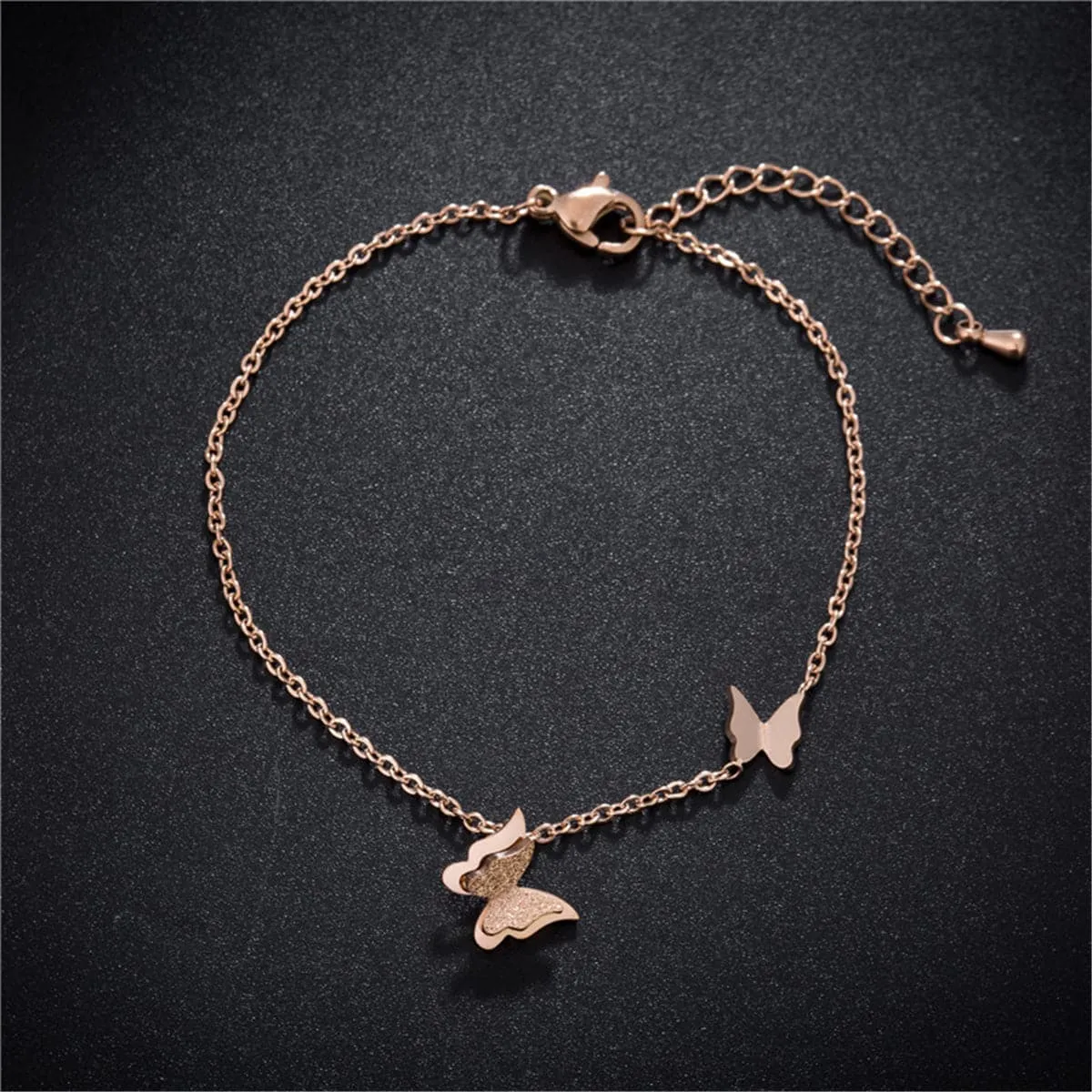 18K Rose Gold-Plated Double Butterfly Bracelet