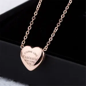 18K Rose Gold-Plated 'Eternal Love' Heart Key Pendant Necklace