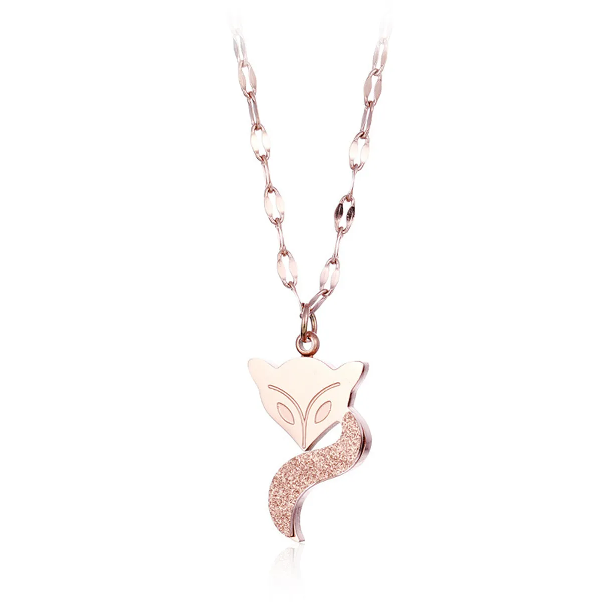 18K Rose Gold-Plated Fox Pendant Necklace