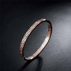18K Rose Gold-Plated Great Wall Bangle