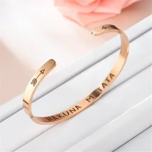 18K Rose Gold-Plated 'Hakuna Matata' Arrow Cuff