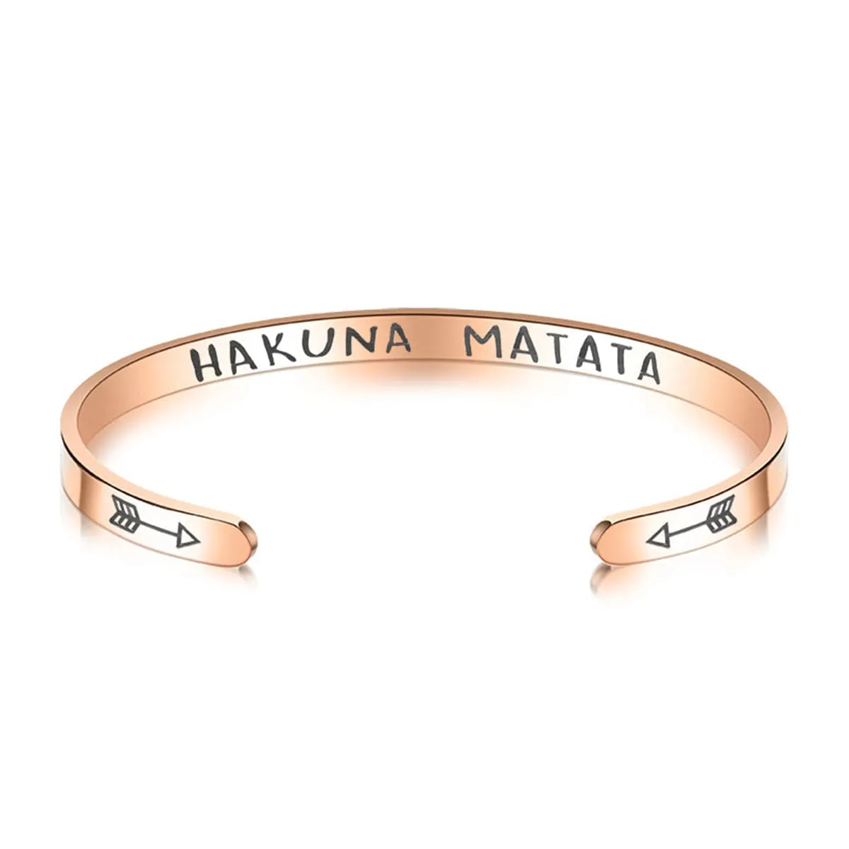 18K Rose Gold-Plated 'Hakuna Matata' Arrow Cuff