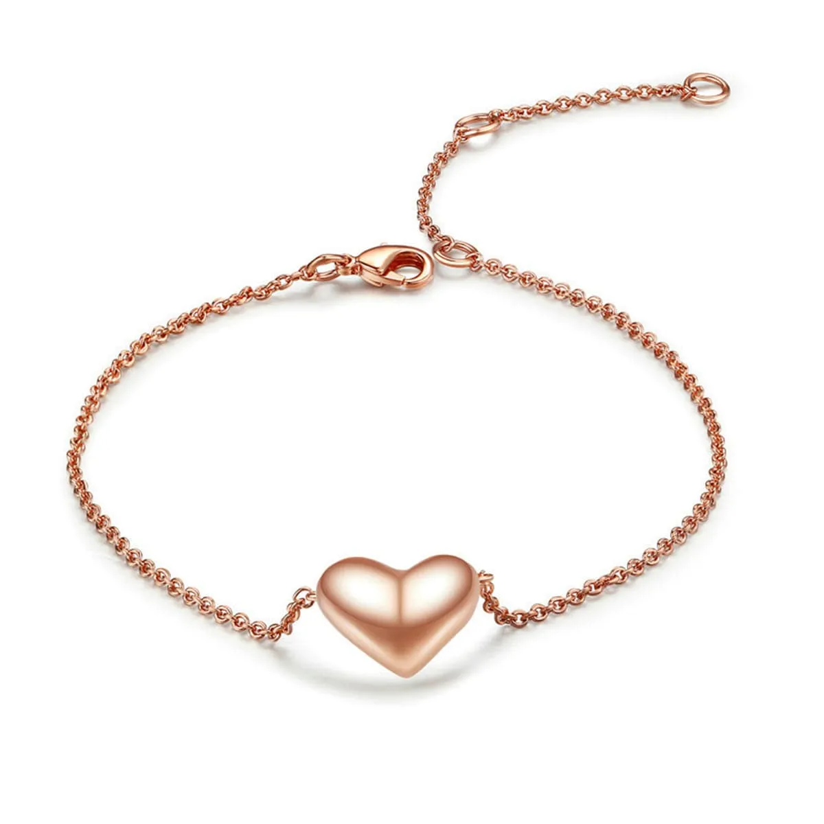 18K Rose Gold-Plated Heart Bracelet