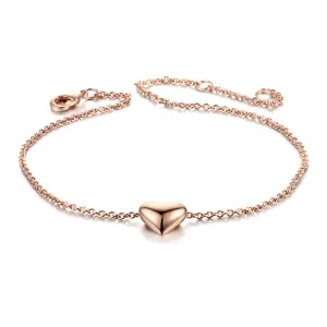 18K Rose Gold-Plated Heart Bracelet