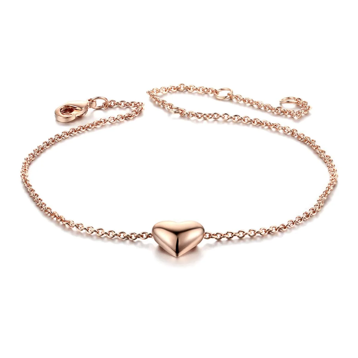 18K Rose Gold-Plated Heart Bracelet
