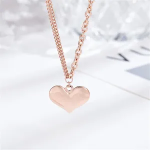 18K Rose Gold-Plated Heart Pendant Necklace