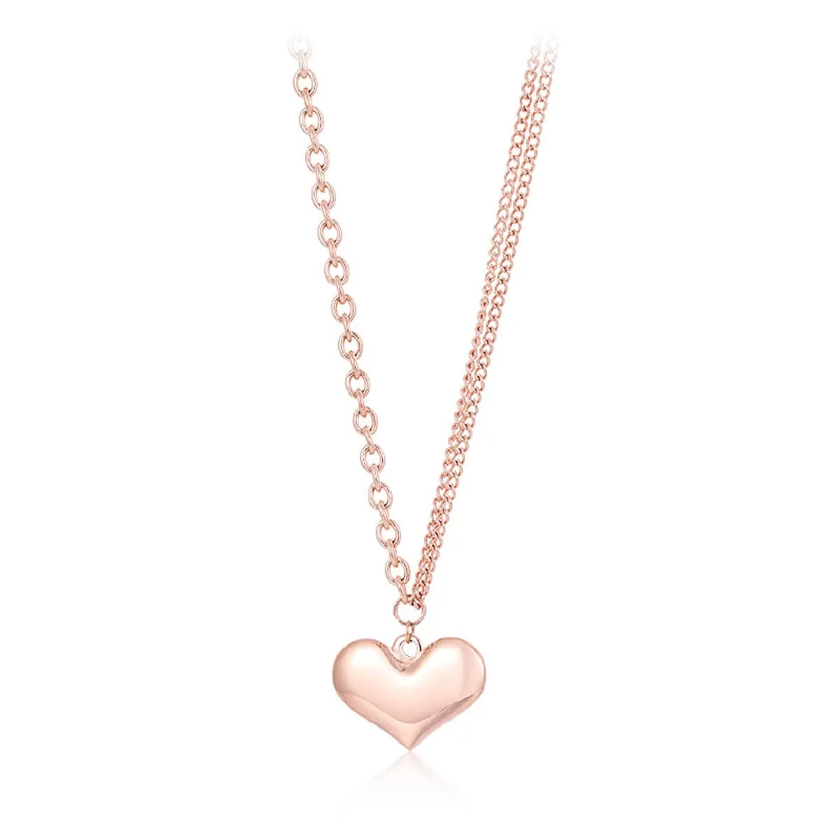 18K Rose Gold-Plated Heart Pendant Necklace