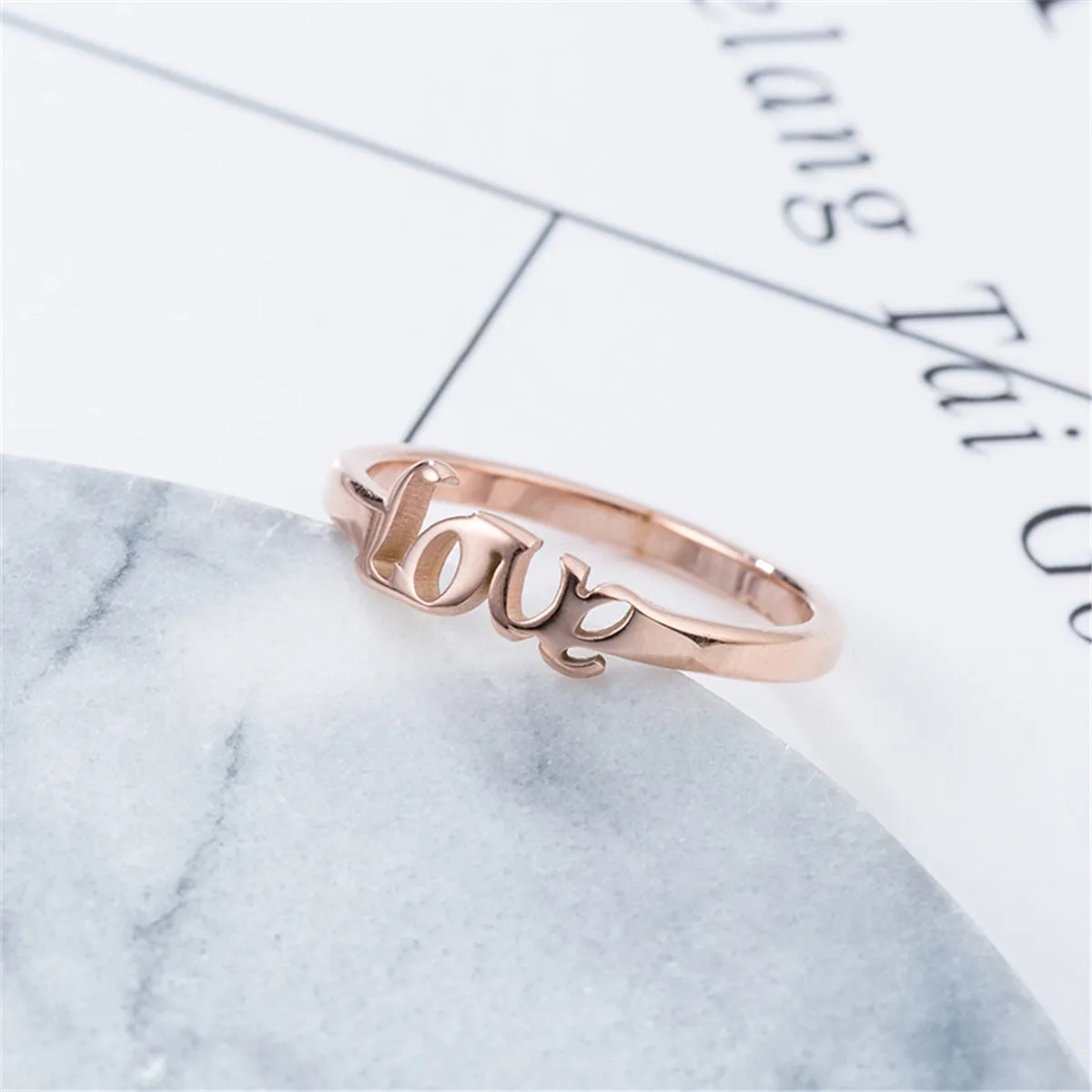 18K Rose Gold-Plated 'Love' Band