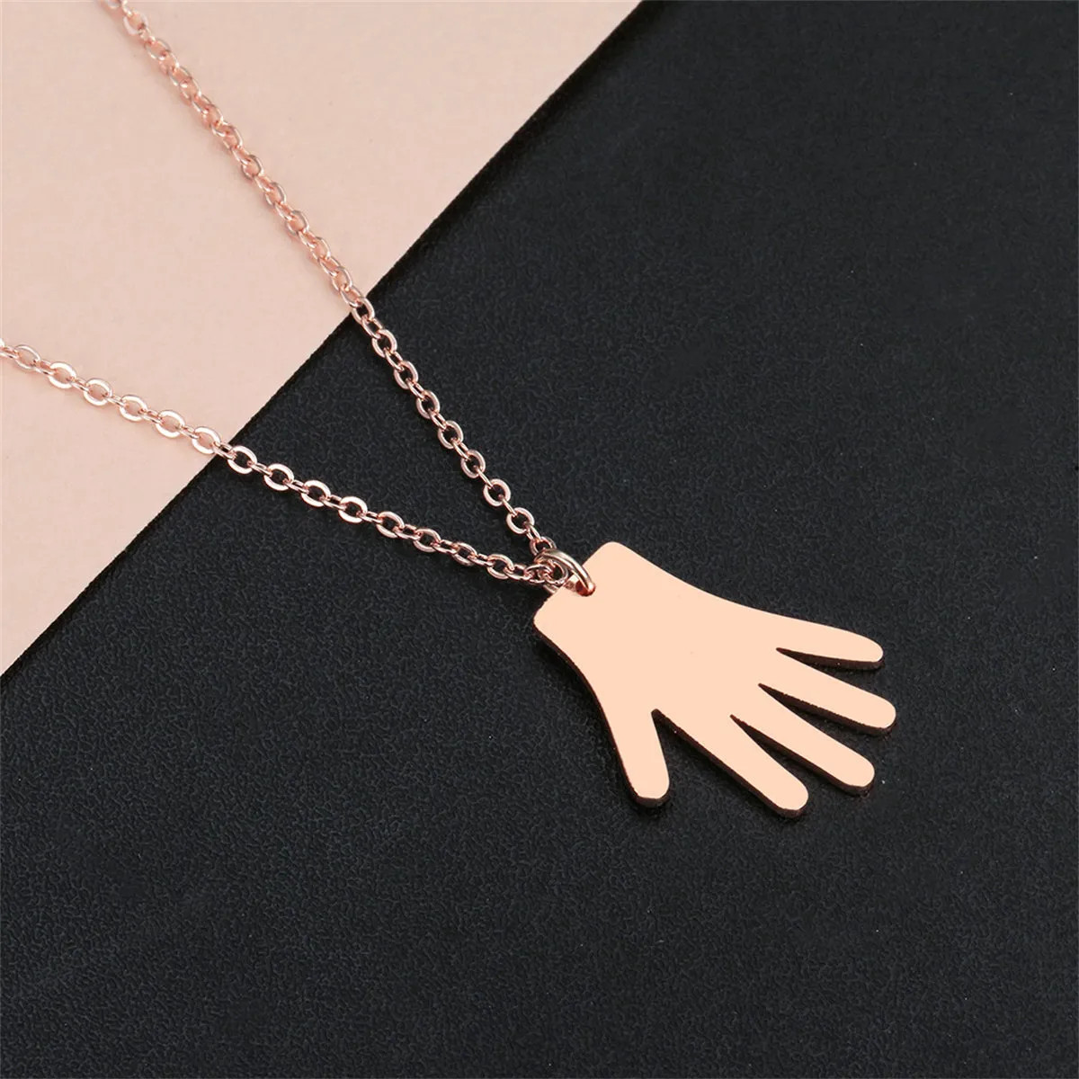 18K Rose Gold-Plated Medical Gloves Pendant Necklace