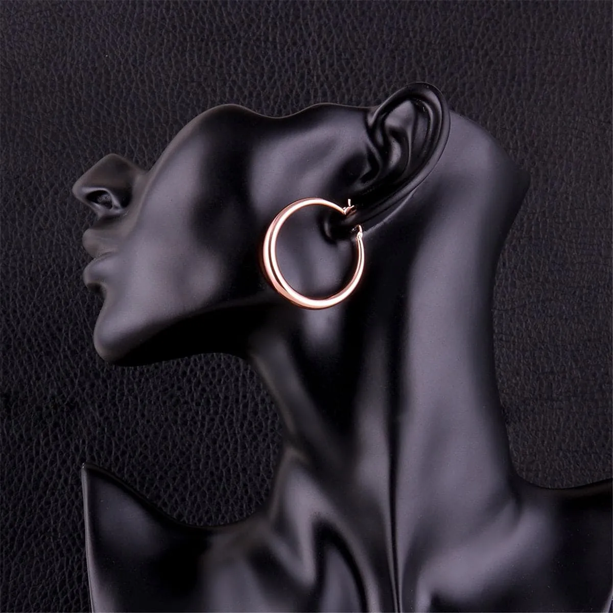 18K Rose Gold-Plated Polished Barrel Hoop Earrings