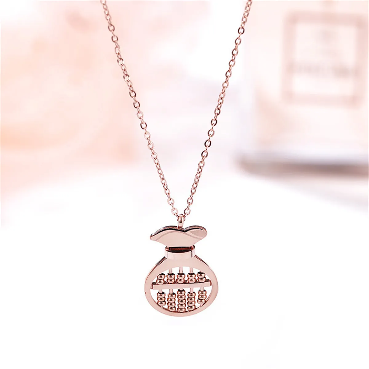 18K Rose Gold-Plated Purse Pendant Necklace