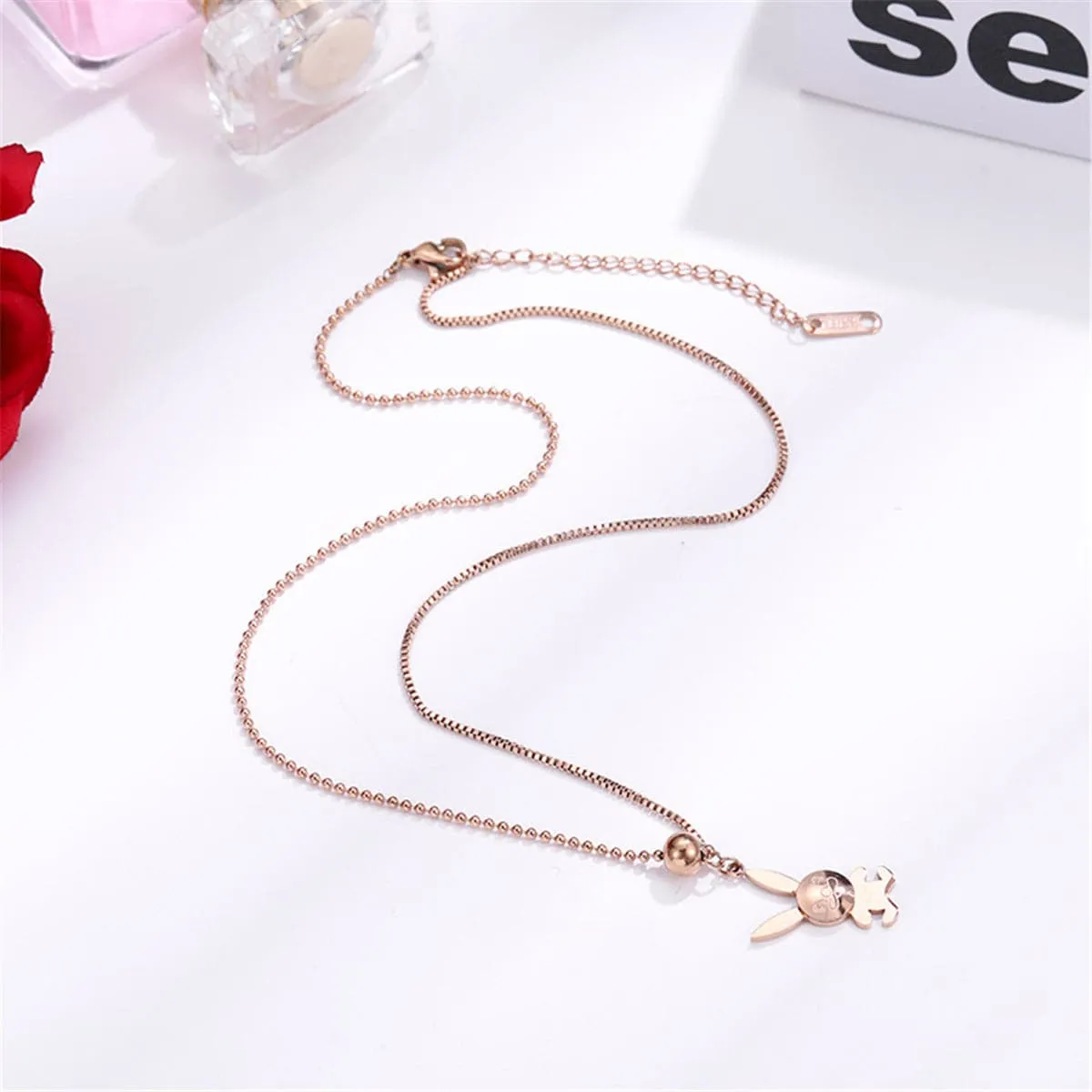 18K Rose Gold-Plated Rabbit Pendant Necklace