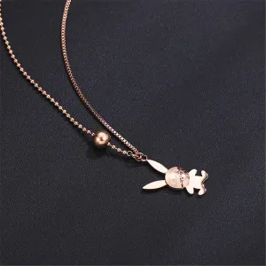 18K Rose Gold-Plated Rabbit Pendant Necklace