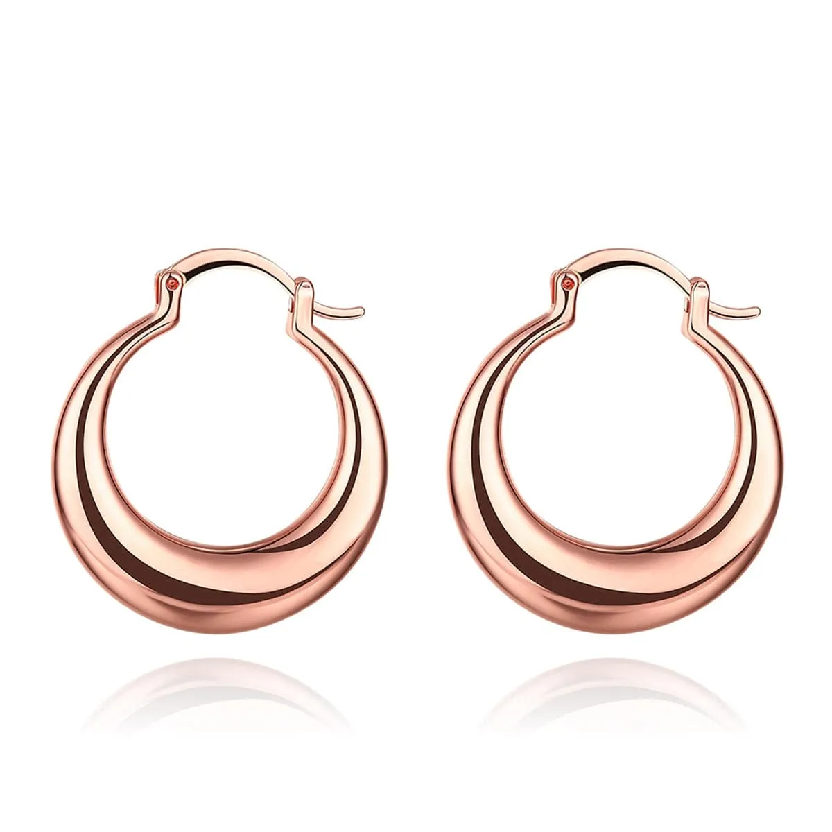 18K Rose Gold-Plated Smooth Hoop Earrings